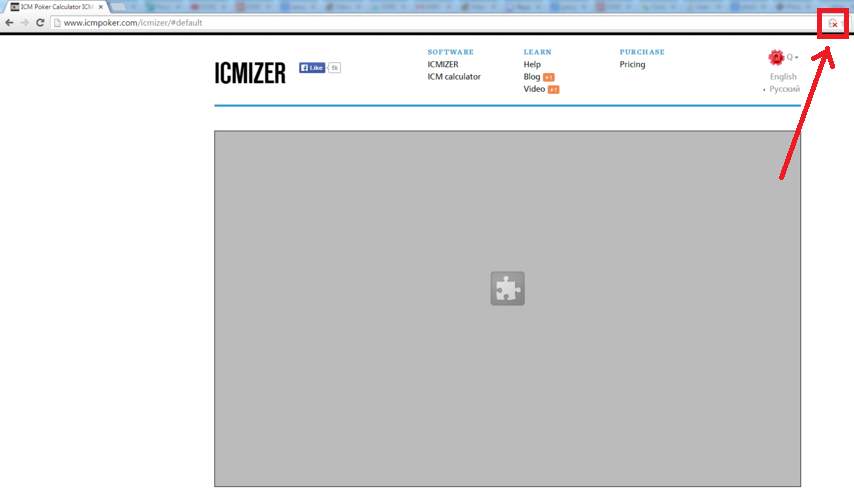 Chrome enable Silverlight plugin Puzzle piece red cross